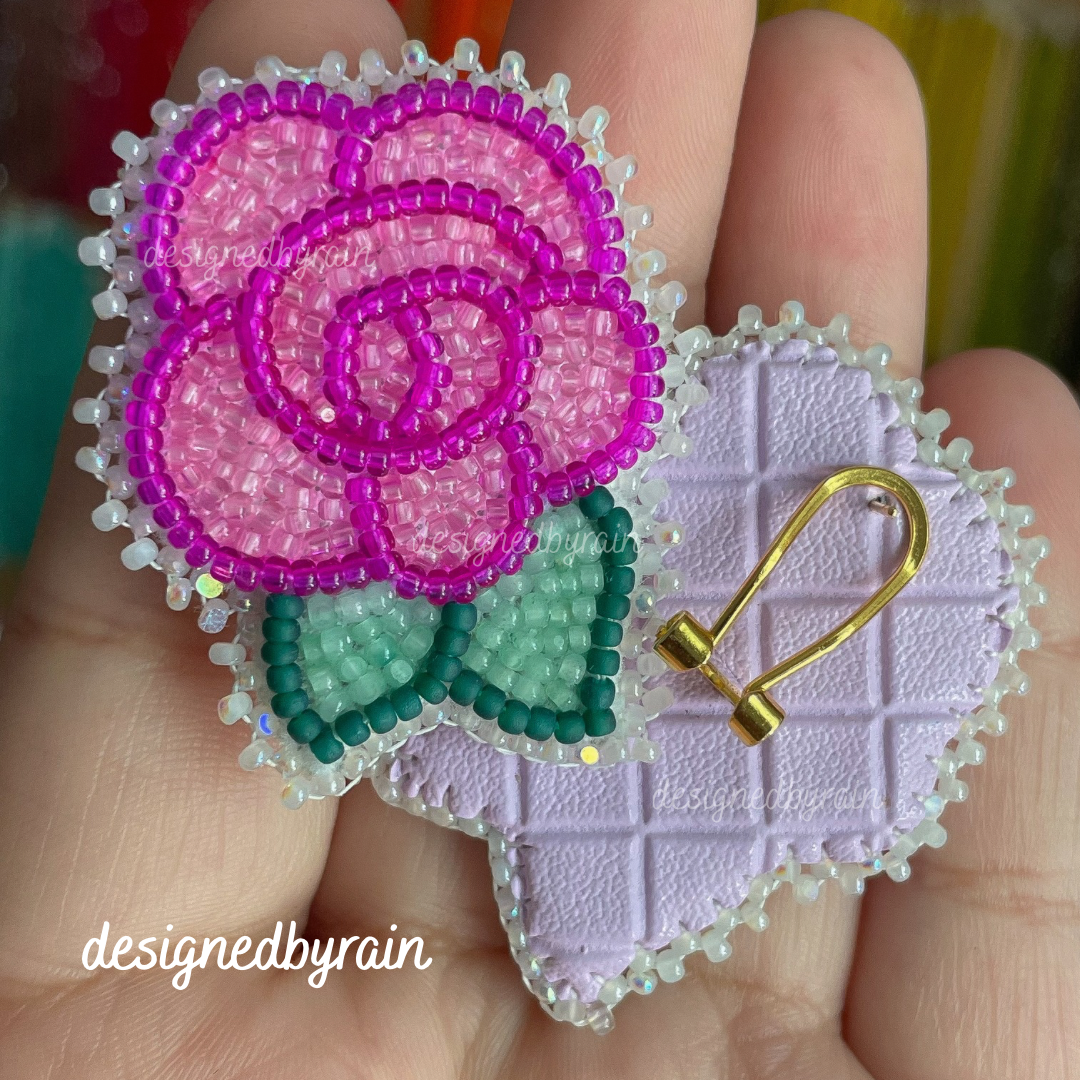 Pink Rose Rounds- Fingernail Studs