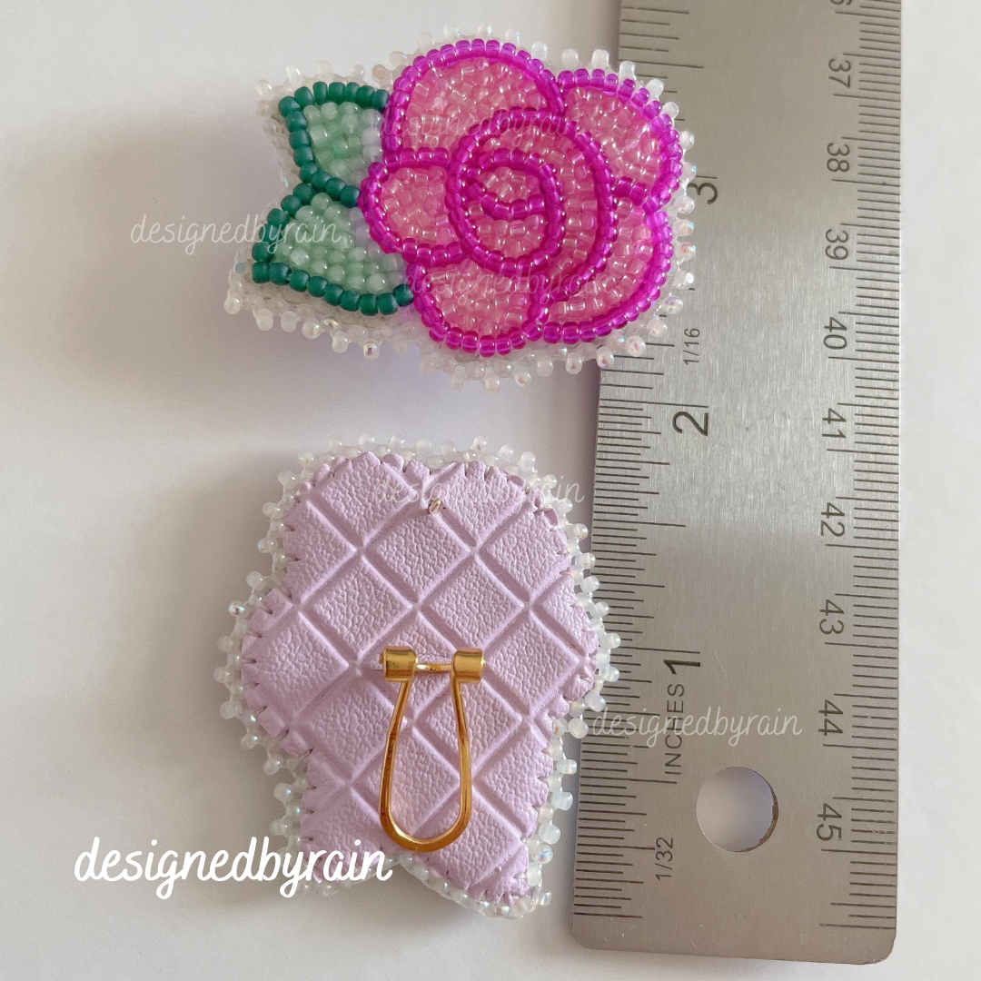 Pink Rose Rounds- Fingernail Studs