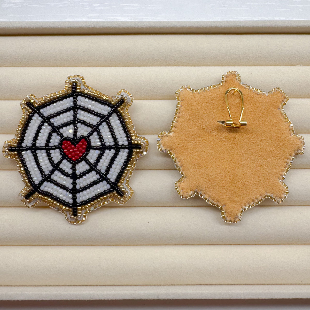 Heart Spiderweb Studs
