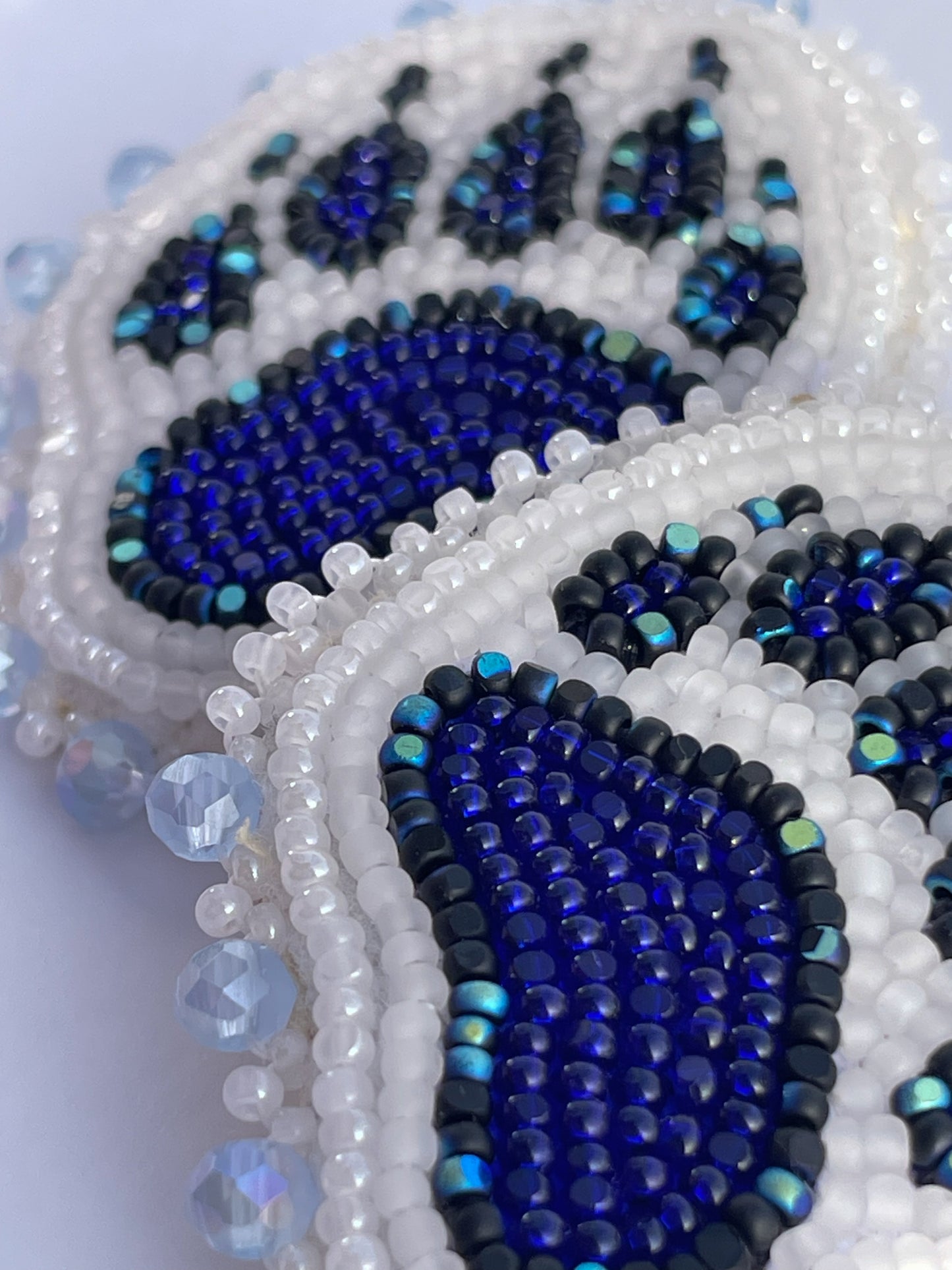 Blue & White Bear Paw Studs