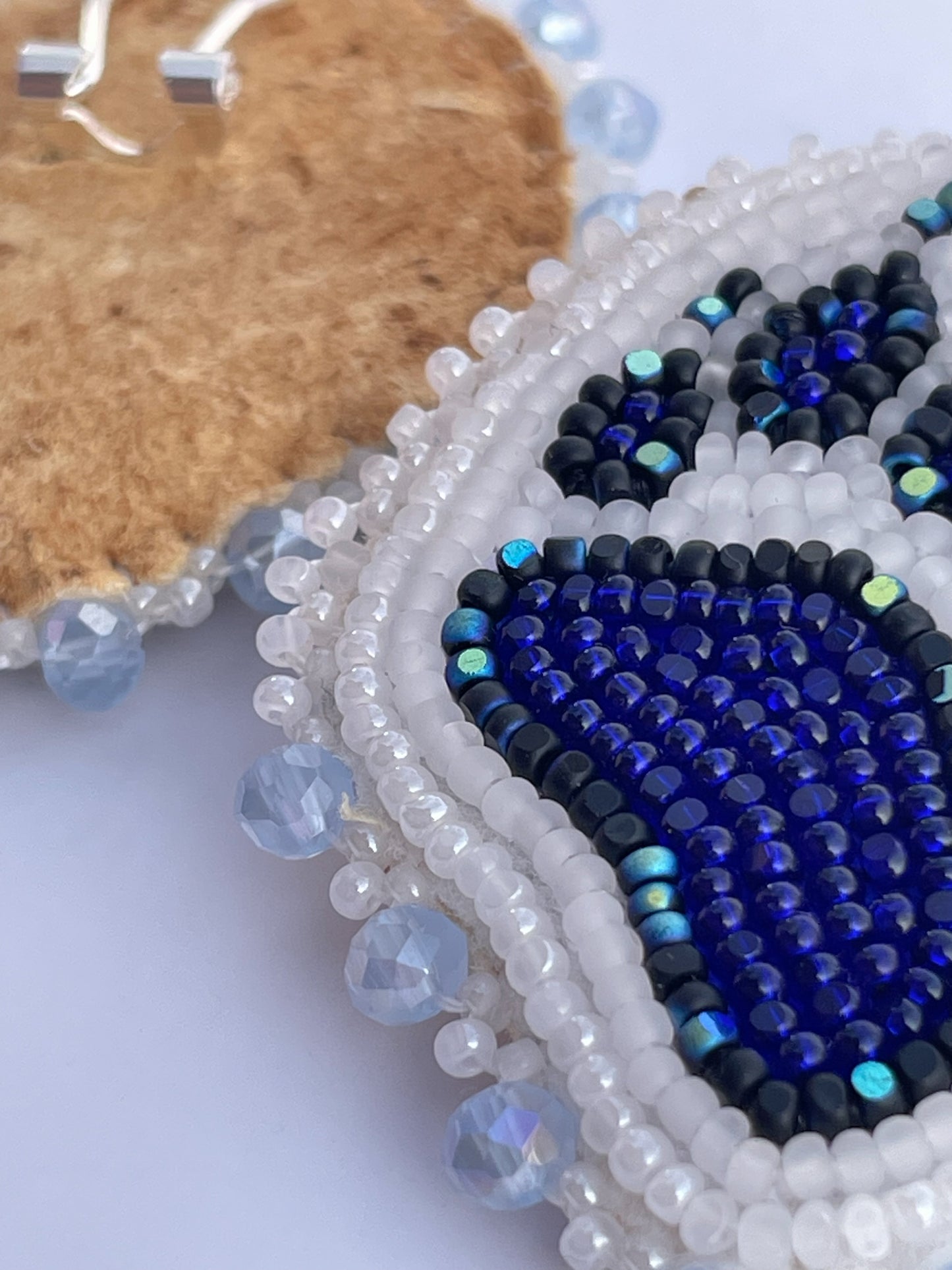 Blue & White Bear Paw Studs