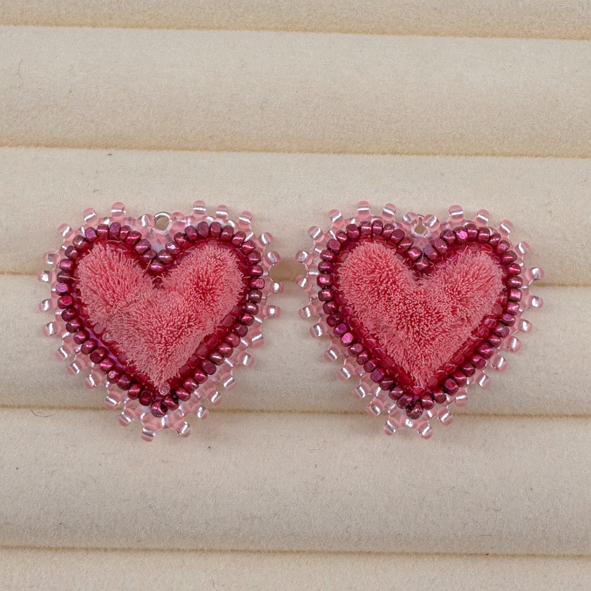 Pink Pretty Hearts • Tufted Dangles