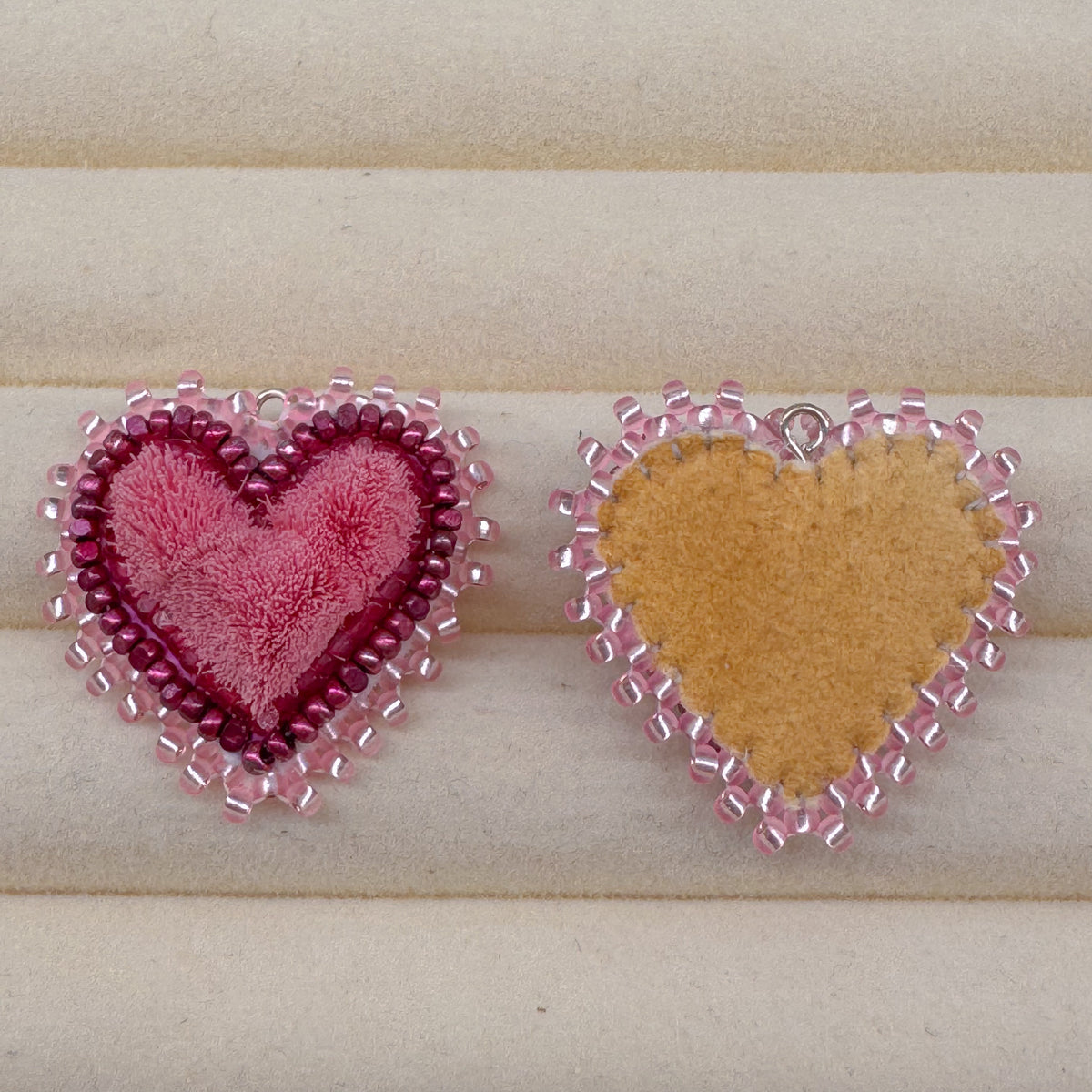 Pink Pretty Hearts • Tufted Dangles