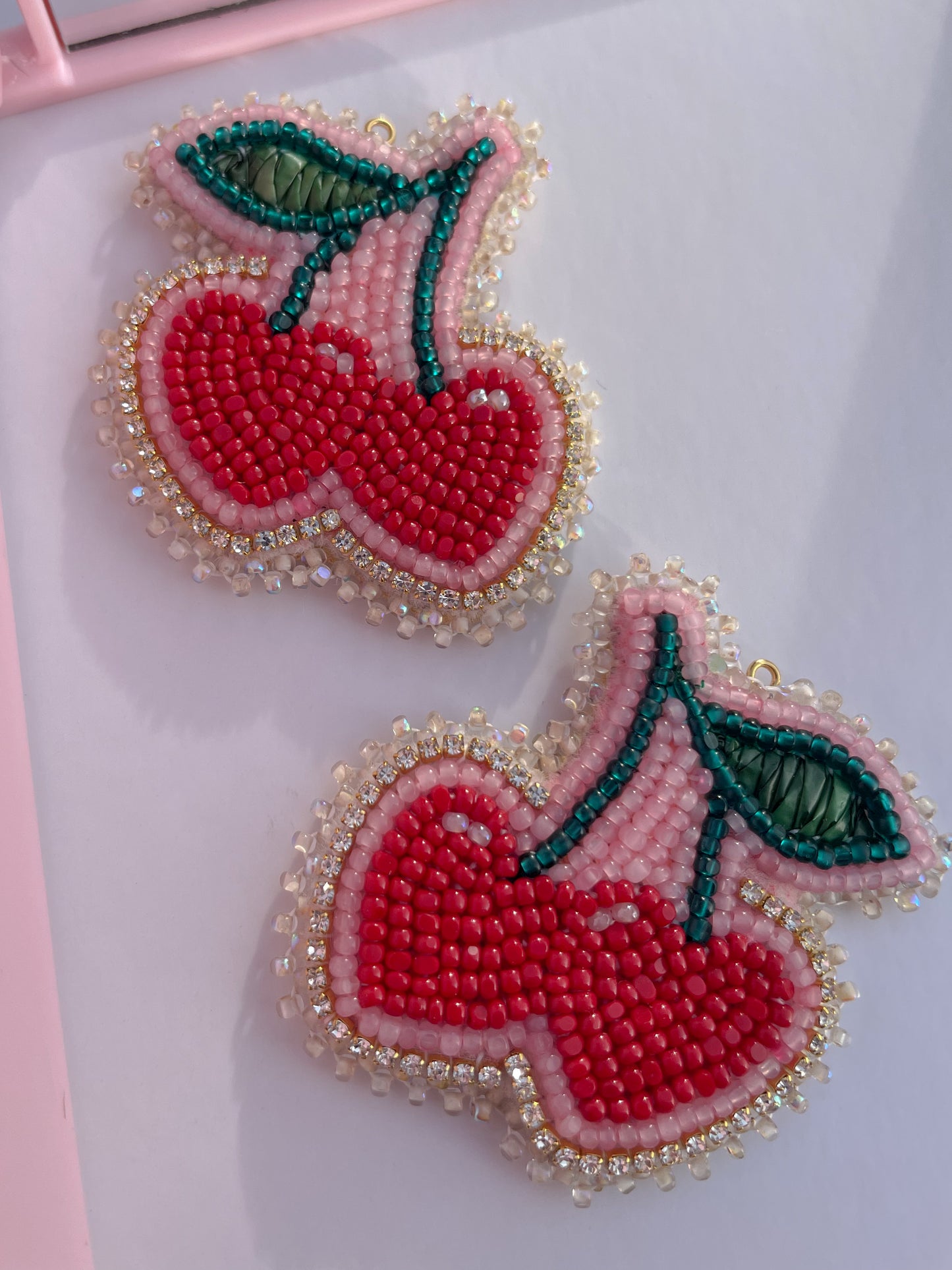 Cherry 🍒 Dangles • Beaded & Quilled