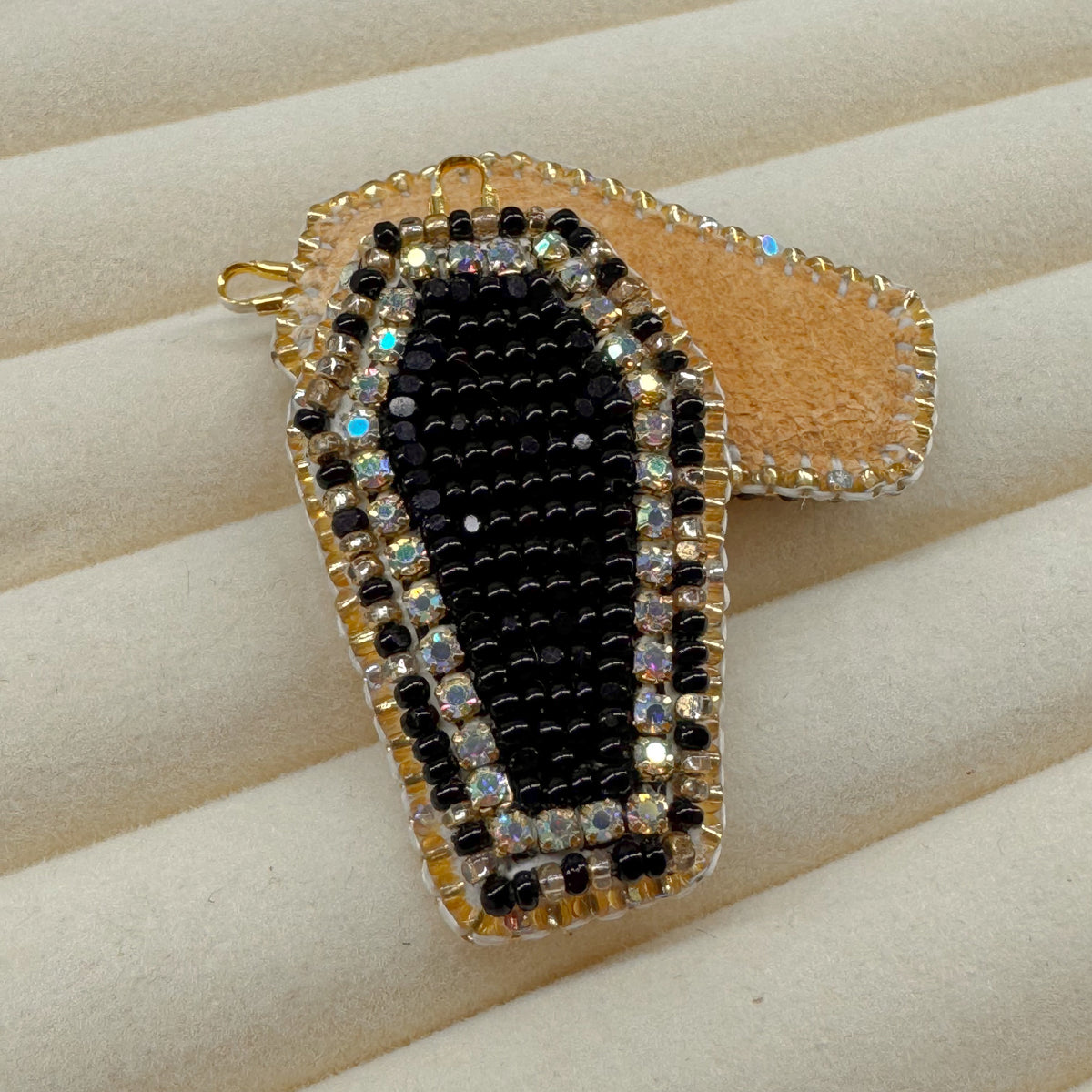 Black & Gold Coffin Dangles