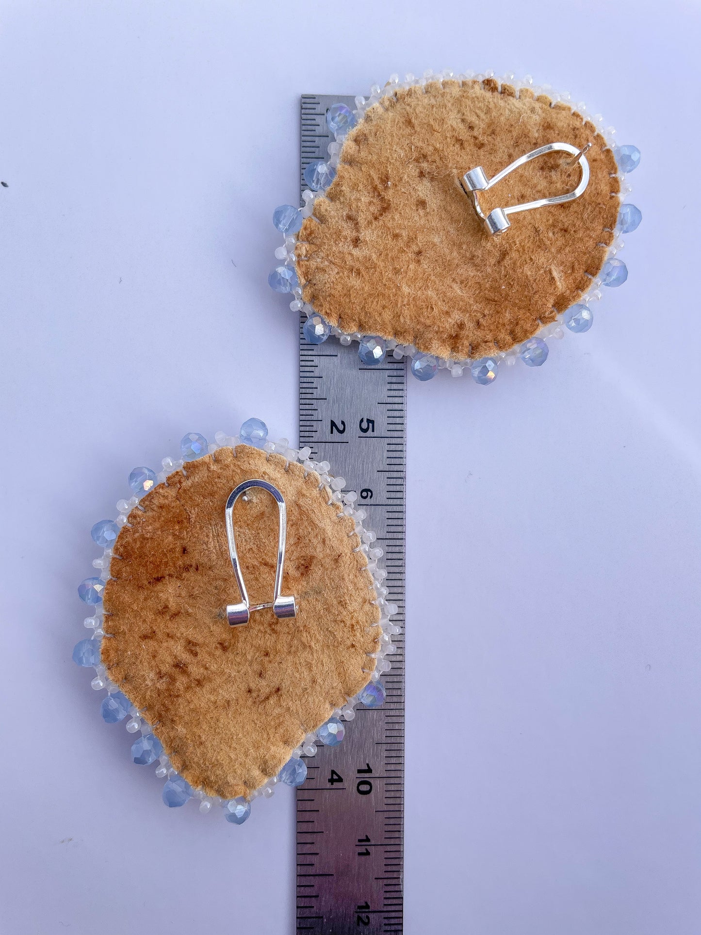 Blue & White Bear Paw Studs