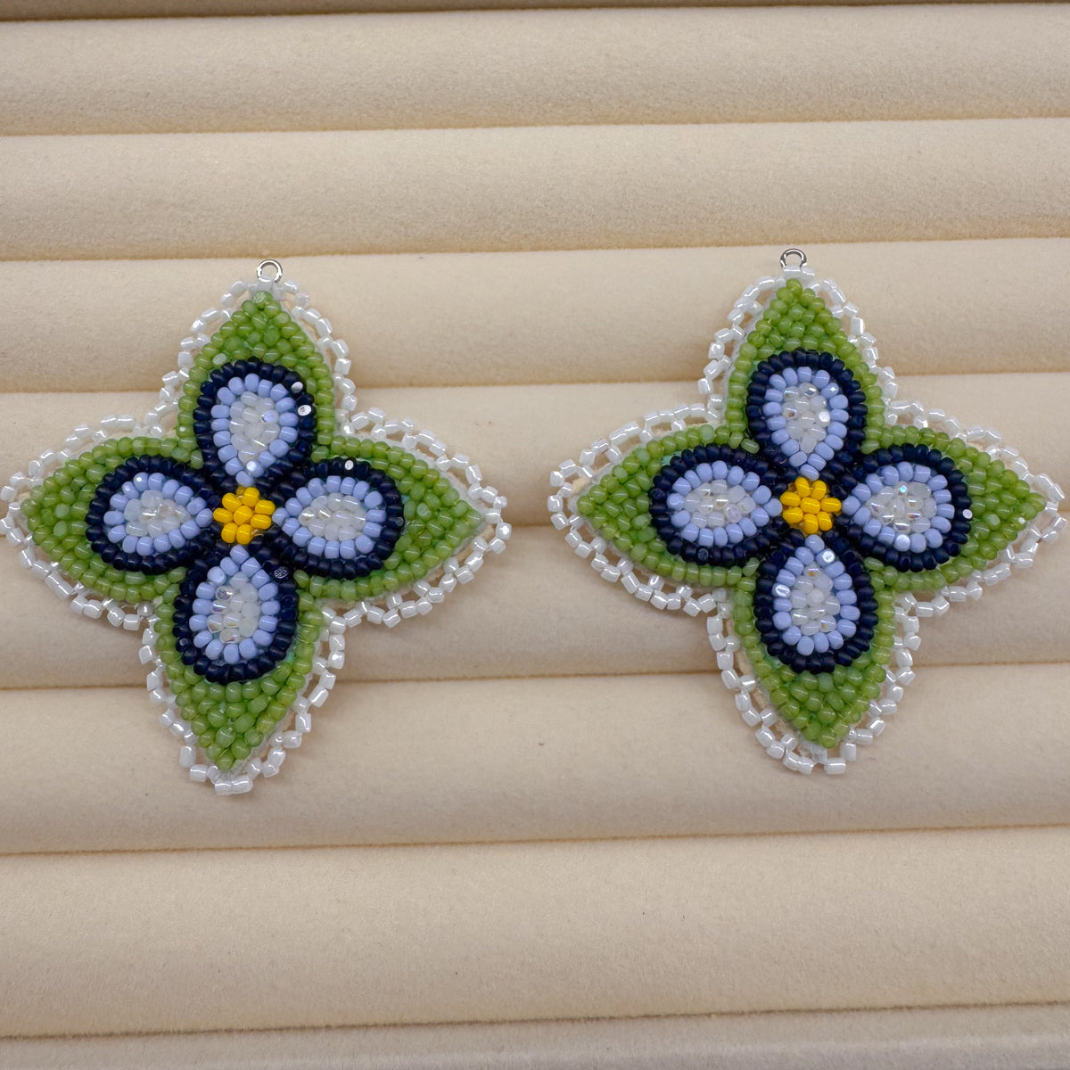 Blue Floral Dangles