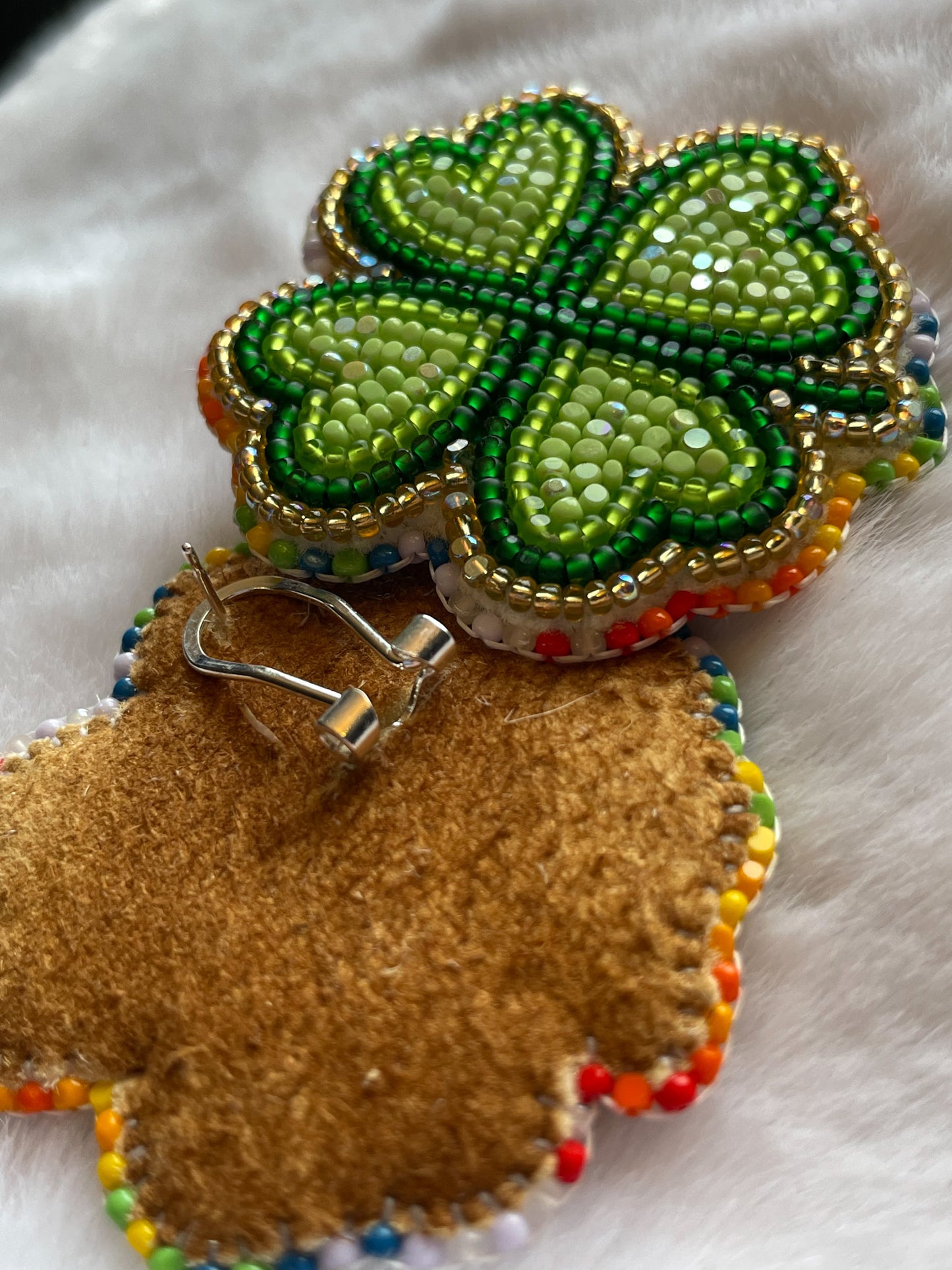 4Leaf Clover Studs - Rainbow Edged XL