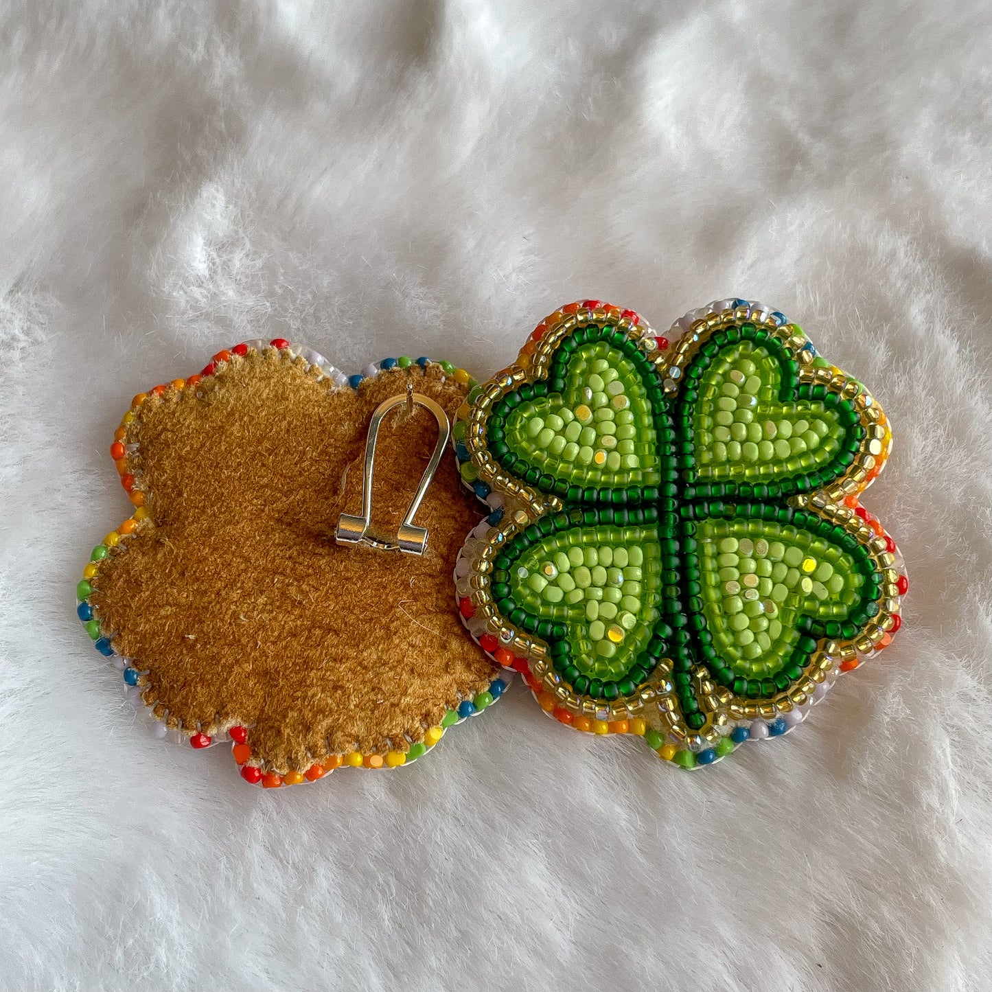 4Leaf Clover Studs - Rainbow Edged XL