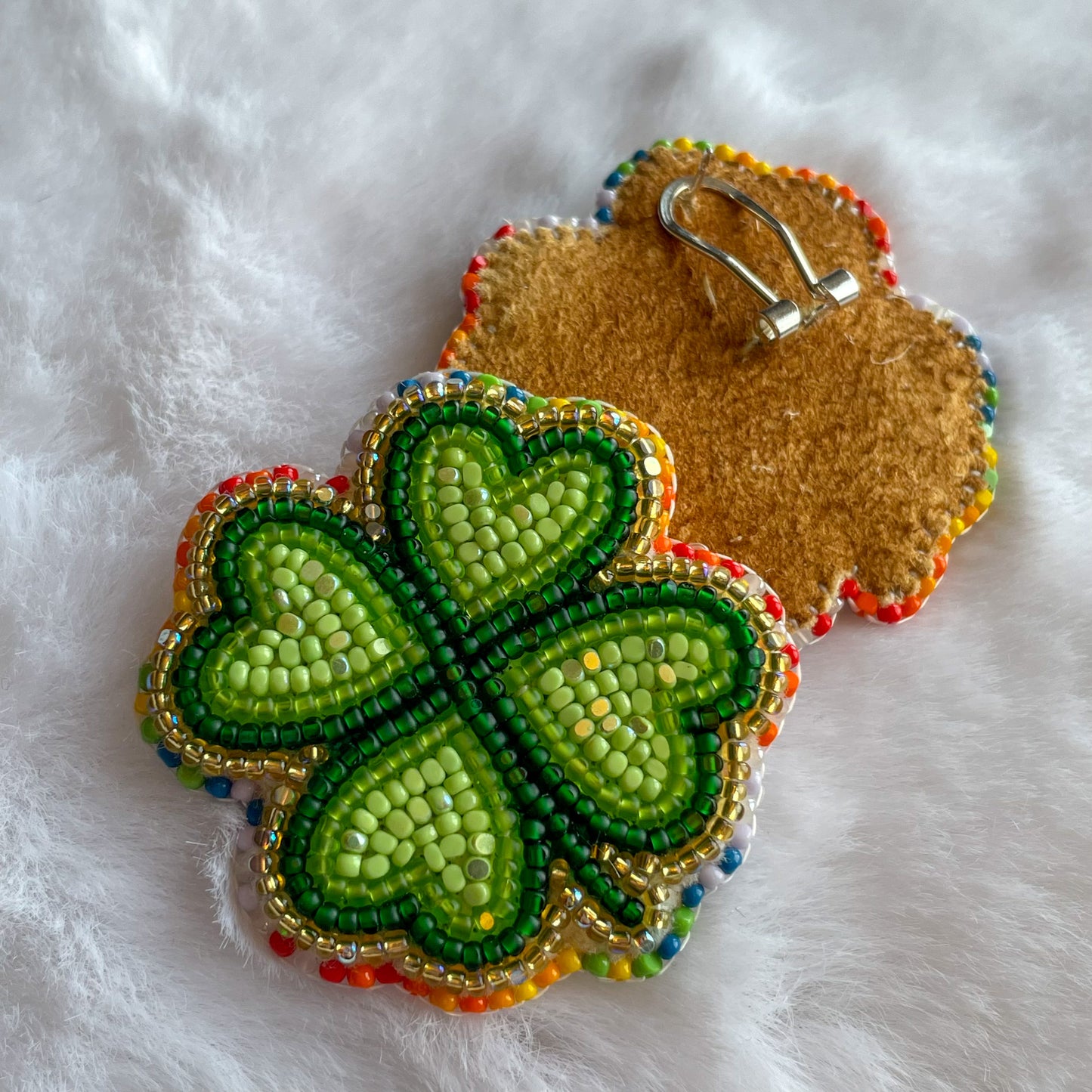 4Leaf Clover Studs - Rainbow Edged XL