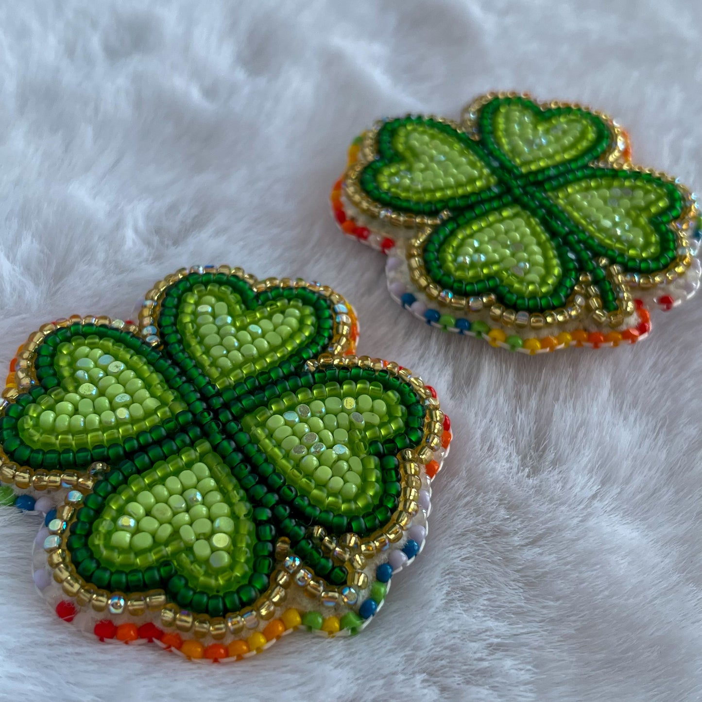 4Leaf Clover Studs - Rainbow Edged XL