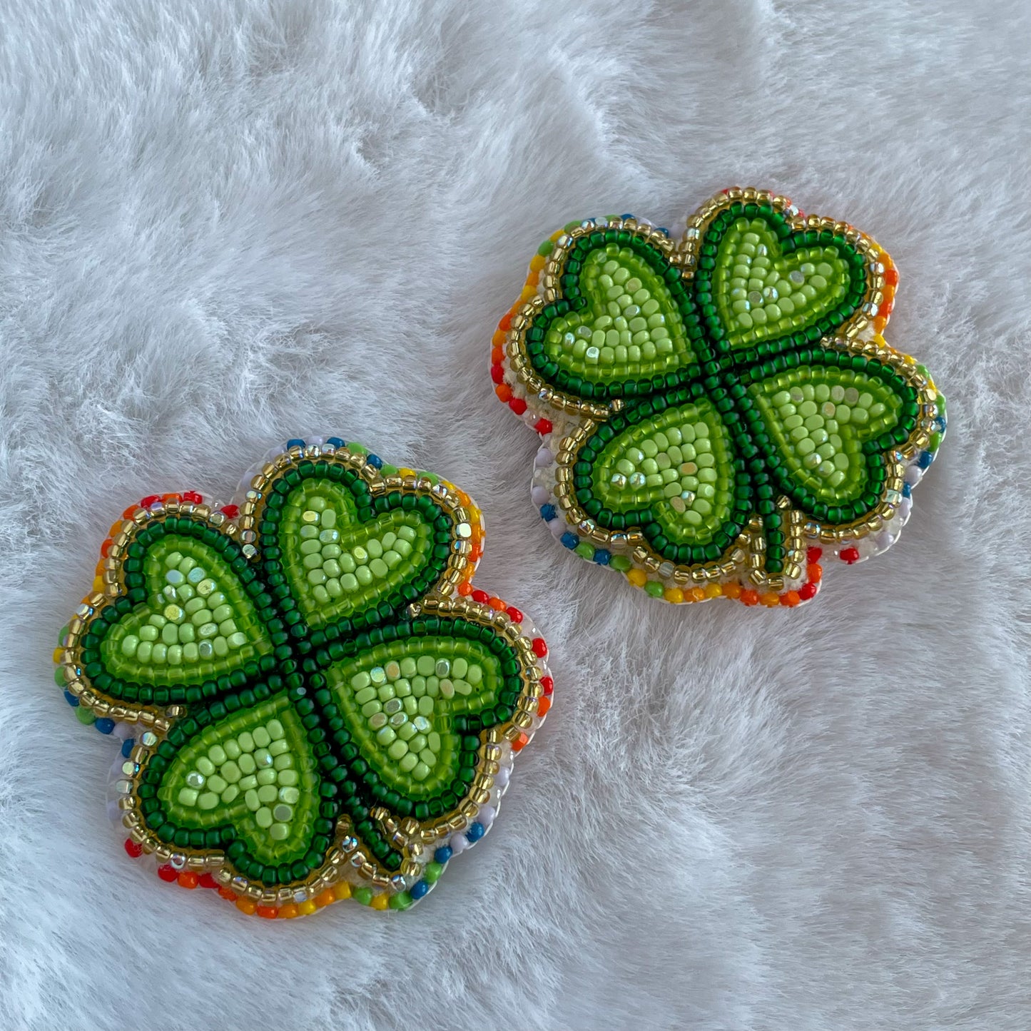 4Leaf Clover Studs - Rainbow Edged XL