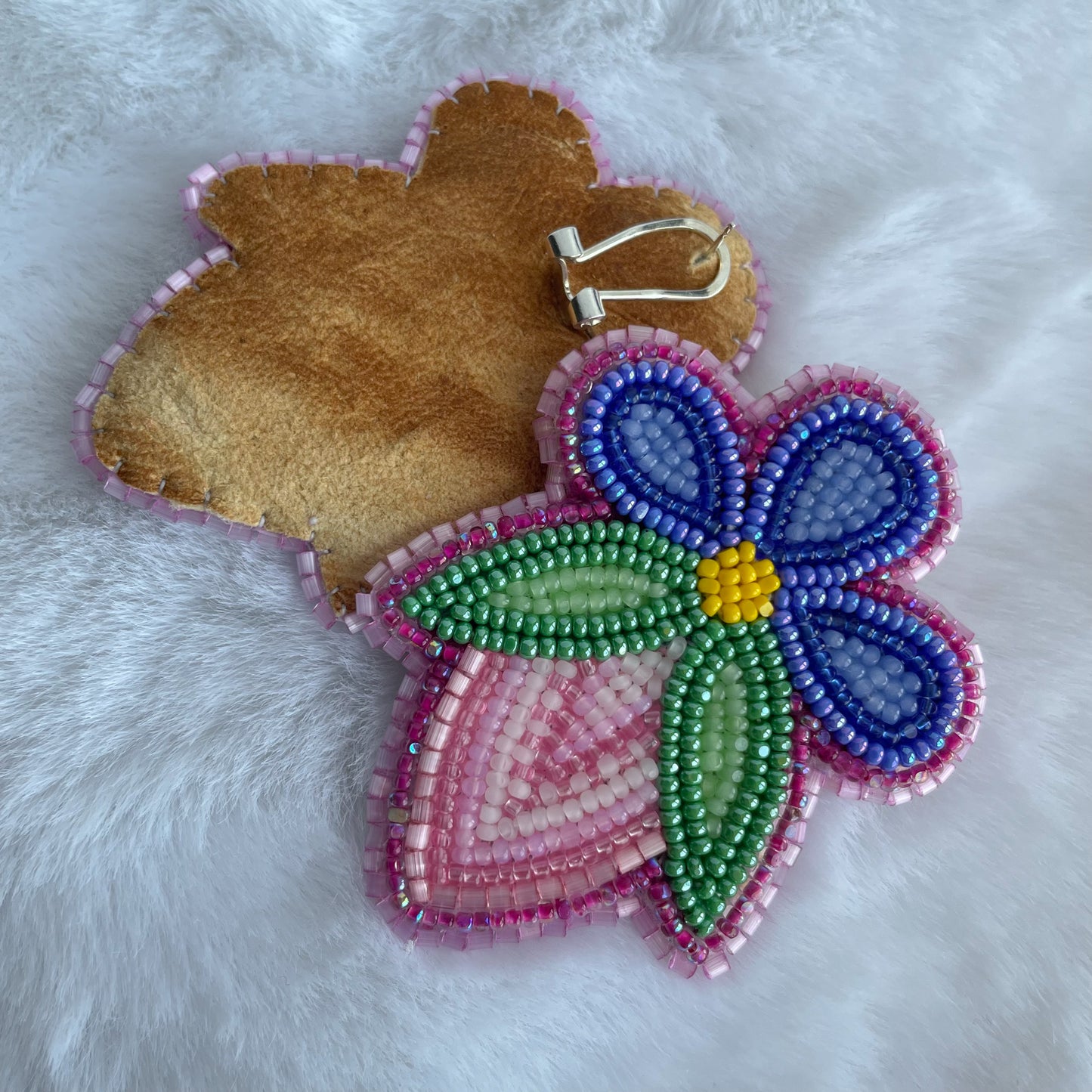 Blue Floral Strawberry XL Studs