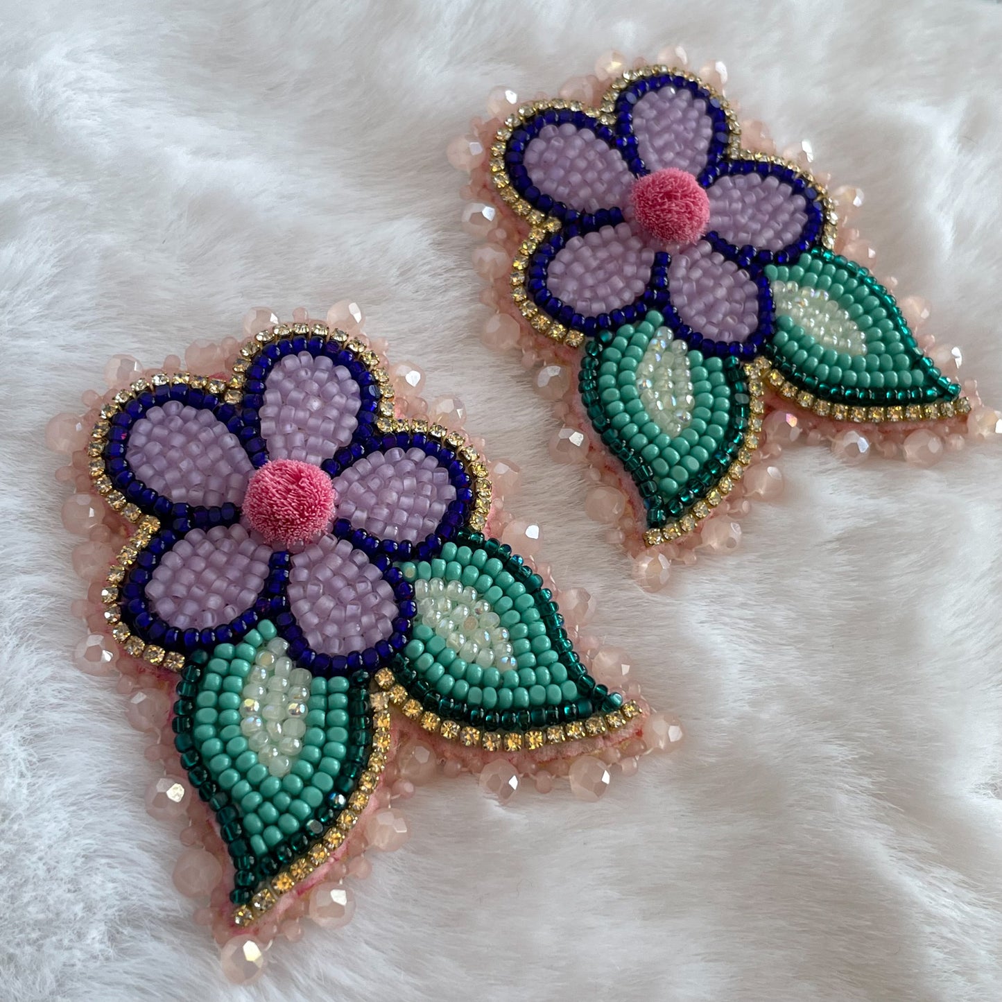 Purple Florals • Beaded & Tufted