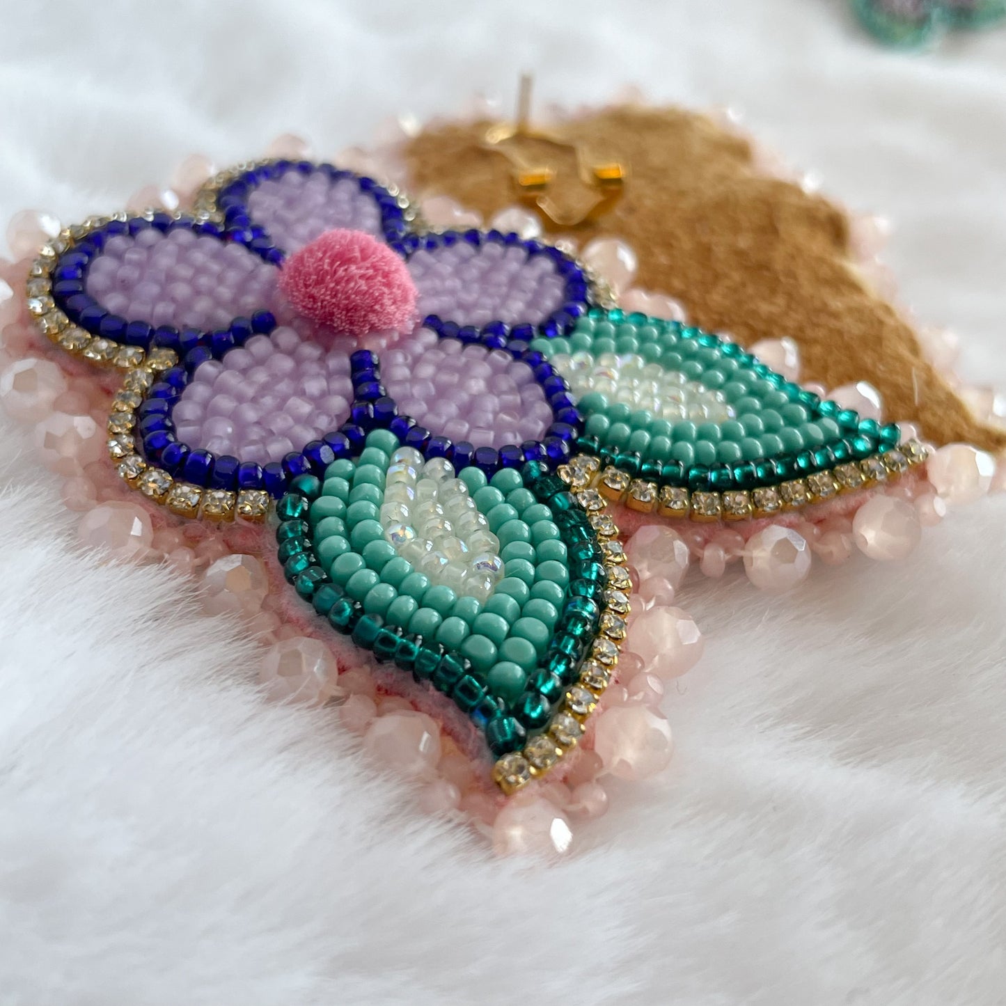 Purple Florals • Beaded & Tufted