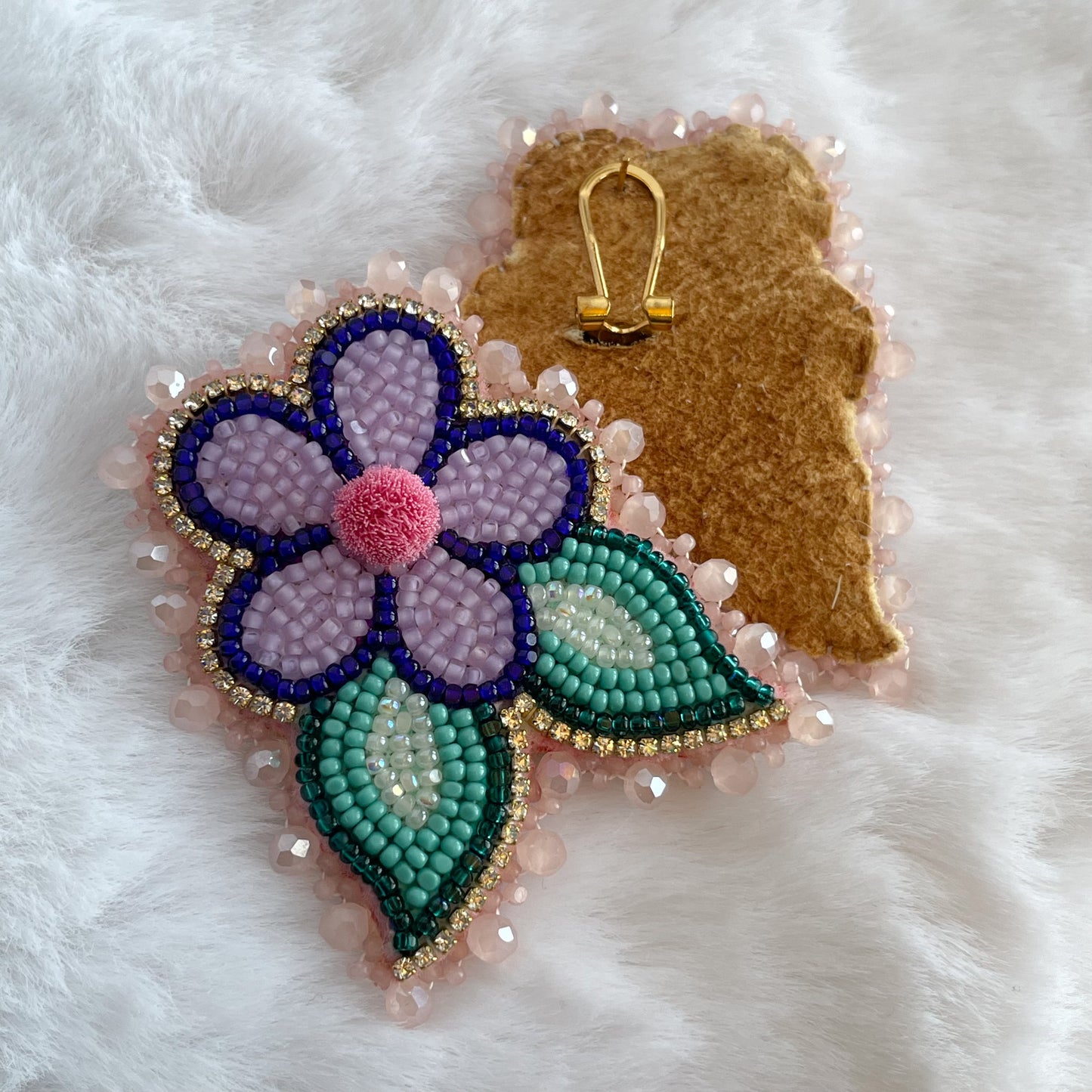 Purple Florals • Beaded & Tufted