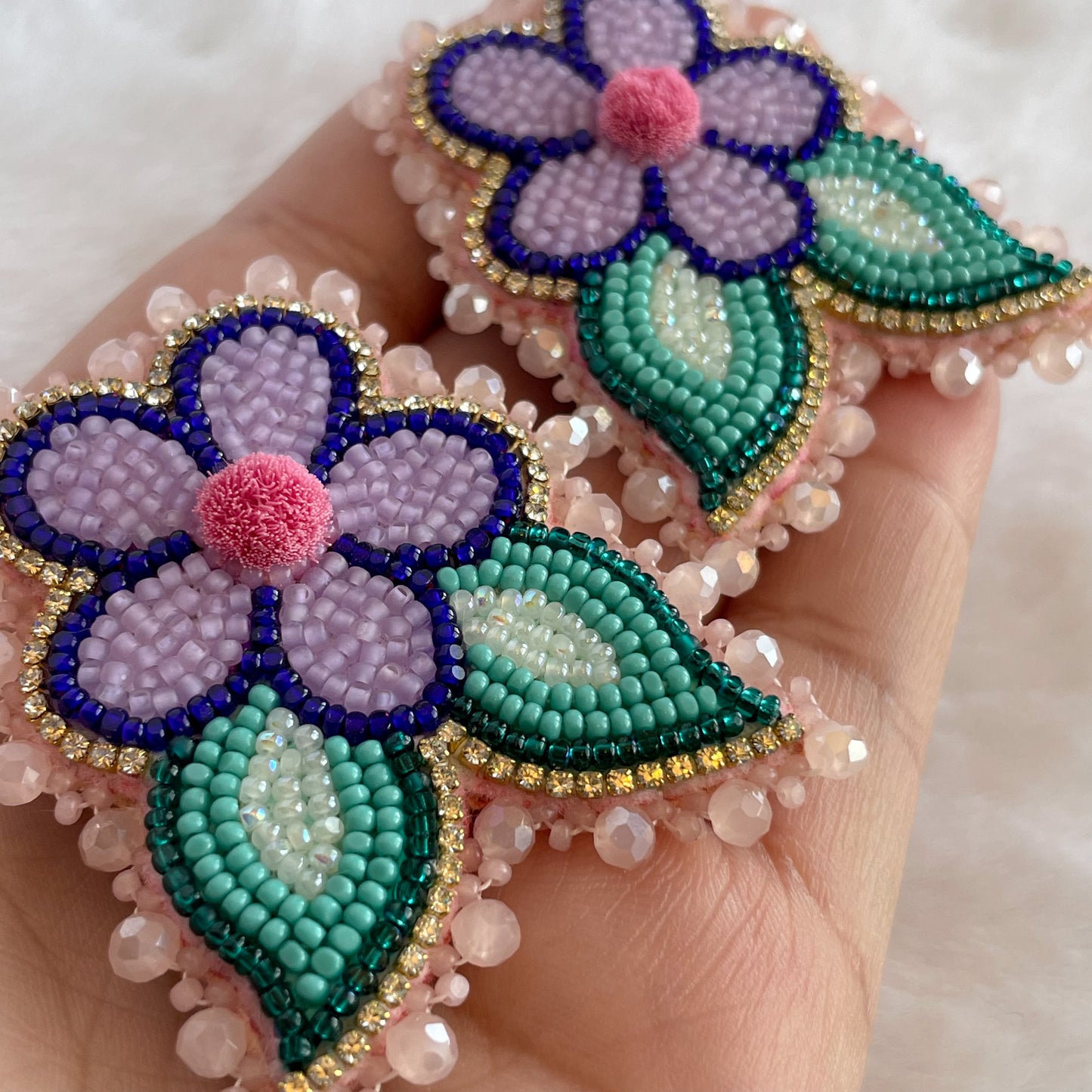 Purple Florals • Beaded & Tufted