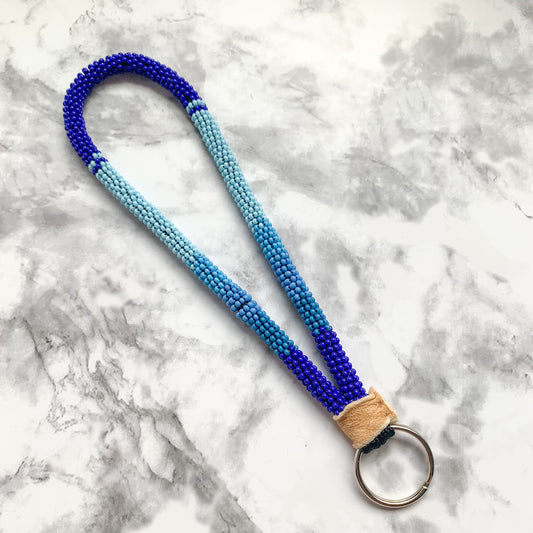 Blue Blends Wrapped Wristlet Keychain