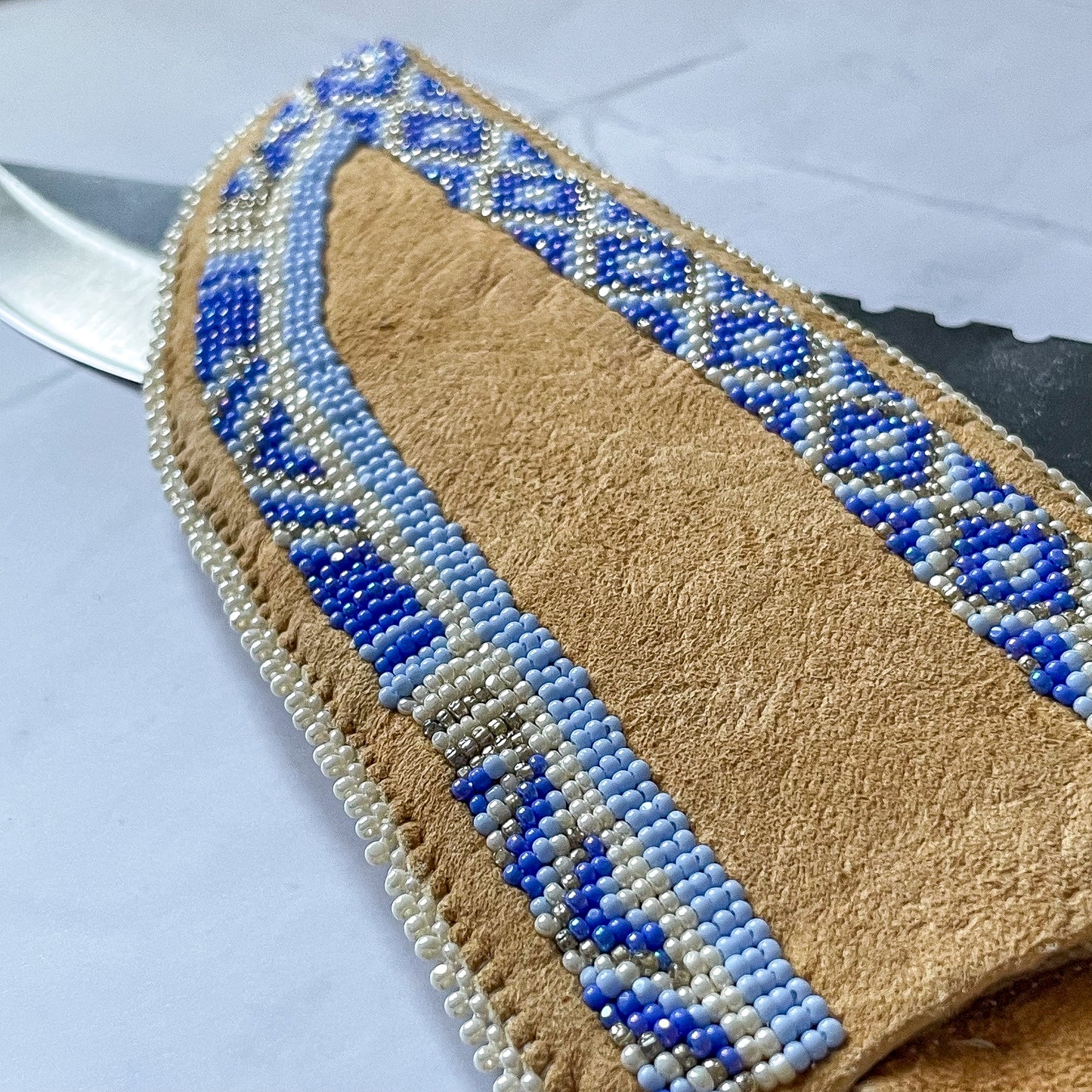 Elk Antler Knife w/ Traditional Beaded Case