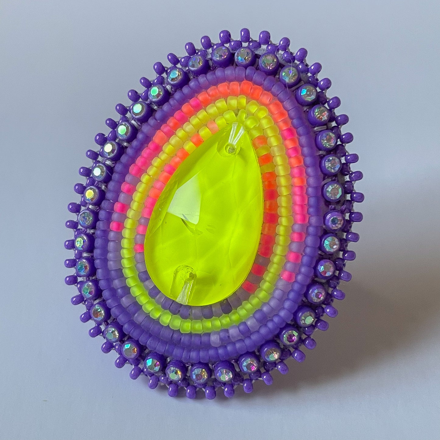 Ring Dark Purple Neon Ombre  - adjustable