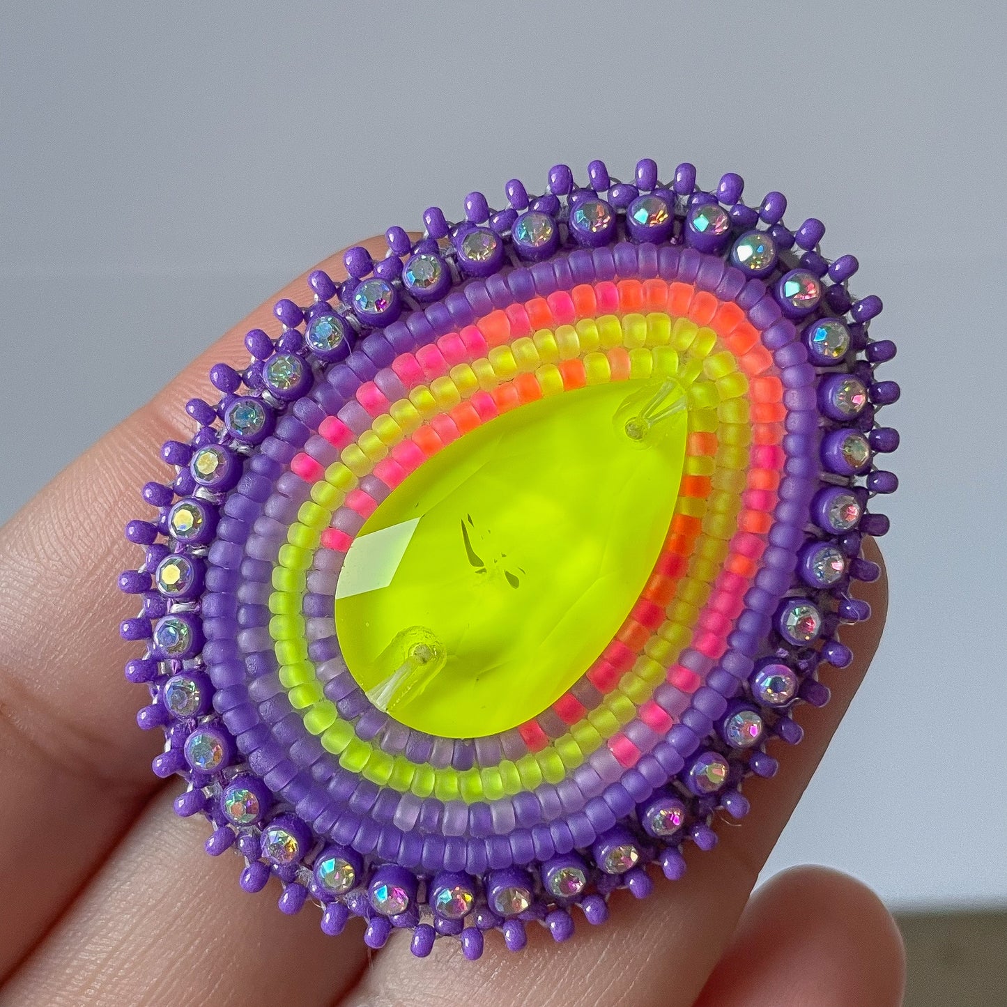 Ring Dark Purple Neon Ombre  - adjustable