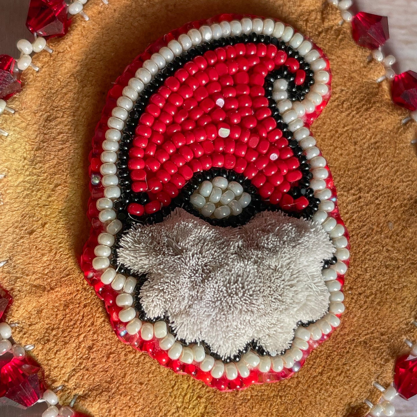 Red Tufted Gnome Traditional Hide Ornament